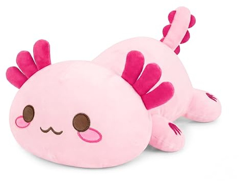 shownicer Plüschtier Axolotl Stofftier Kawaii Salamander Plüsch, Axolotl Kuscheltier Plüschkissen Spielzeug, Wurfkissen, Katze Plüsch Kissen, Schmusetier Geschenk Gefüllt für Kinder Mädchen Jungen