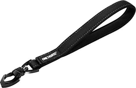 OneTigris Bolt Kortguide hund 30 cm, hundkoppel kort med tiger tandmetallklämma och mjuk stoppning, reflekterande nylon hundkoppel lämpligt för medelstora stora hundar