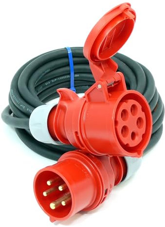 CEE Starkstromkabel (1,5m-50m) 16A Verlängerungskabel Titanex H07RN-F 5x1,5mm² mit PCE Shark Stecker und Kupplung, Business-Line von Event-Kabel (5 Meter)