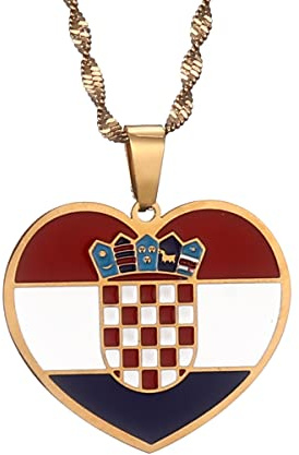 VALKEM Accessoires für Damen und Herren Kroatien Flagge Anhänger Halskette für Frauen Männer Kroatischer Nationalsymbolschmuck Hochzeitstag, Valentinstag, Weihnachten Geburtstagsgeschenk