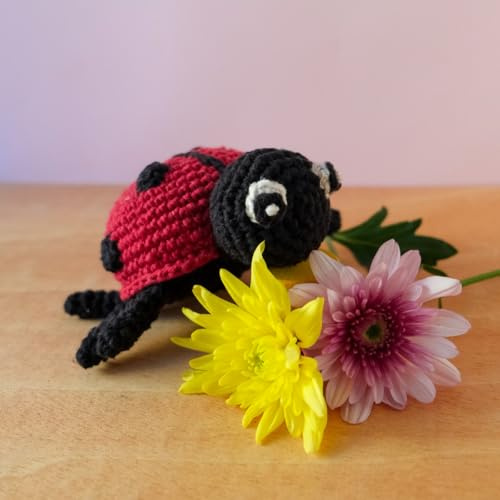Hoooked DIY Häkelset Marienkäfer Daisy - Dekoration - Gelb, Weiß - Acryl, 100%