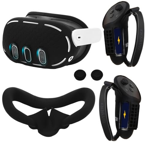 OOAVR Ensemble d'accessoires de protection pour casque Meta Quest 3, housse de manette, coque en silicone, coussinets faciaux, housses