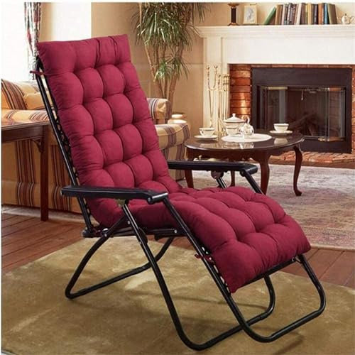 BangDon Sonnenliegen-Kissen, Chaiselongue-Kissen, bequem, dick, Liegestuhl, Sitzbezug für Terrasse, Büro, Outdoor (nur Stuhlbezug), Rot, 90 x 40 cm