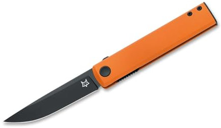 Fox Knives Chnops Aluminium Orange - klappbares Angelmesser mit Alu Griff - sehr scharfes Angel-Taschenmesser mit Becut Klinge - Klapp-Messer für Angler