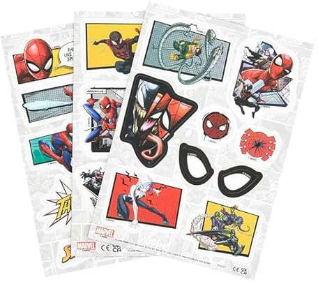 Spiderman Official Licensed Fridge Magnets, Gamer and Comic Series Fan Decor and Gift, Marvel Kitchen and Classroom Accessory for Boys and Girls, 26 Superhero Decals Included | Paladone
