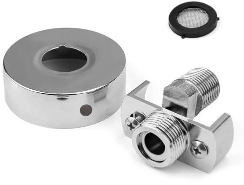 WJUAN Duschkopf Adapter, Messing S Anschluss, Silber, Einstellbarer Winkel, mit dekorativer Abdeckung, Duscharmatur Adapter, Geeignet für alle Arten von Duschen und Duschköpfen