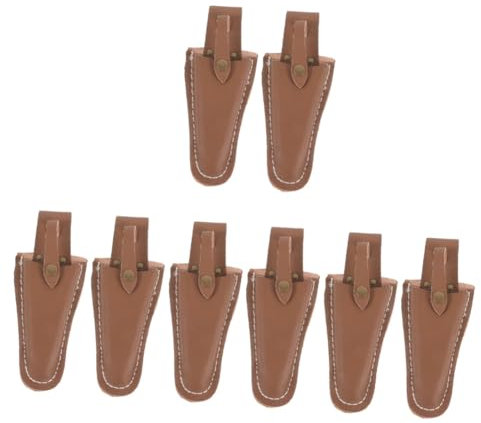 SEWOART Juego De Tijeras De 8 Piezas Bolsa De Herramientas De Piel De Vaca Herramientas De Poda De Árboles Tijeras Podadoras Funda De Tijeras De Podar Protector De Punta De Tijera