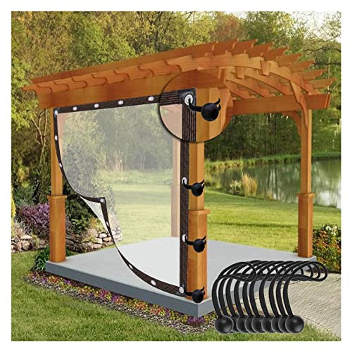 Wasserdichter industrieller Outdoor-Vorhang mit Ösen für Terrasse, Pavillon, Veranda, Pergola, transparente Trennwand, anpassbare Größe, 6 x 2 m