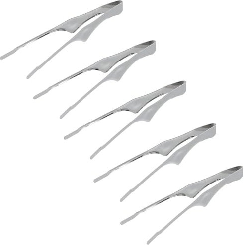 Set of 5 Japanese Stainless Steel Mini Tongs for Yakiniku, Made in Japan