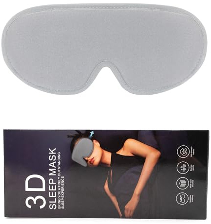 Schlafmaske für Herren Frauen, 99％ Lichtblockierende Schlafbrille 3D-Augenhöhlen und verstellbares Gummiband mit Memory Foam für Reisen Schlafzimmer