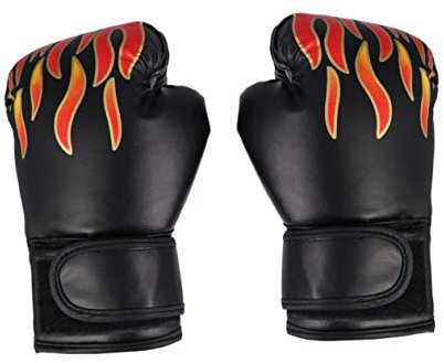 Happyyami Junge Mädchen Boxhandschuhe Pu Mit Flammenmuster Strapazierfähig Und Atmungsaktiv Verstellbar Für Taekwondo Kickboxen Sparring Trainingshandschuhe Für Jungen Und Mädchen Sichere