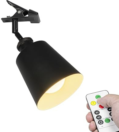 FSLiving Verstellbare Klemmlampe mit Akku,LED Wandlampe innen, Dimmbar Nachttischlampe,Schreibtischlampe ideal für Flur Büro Heimgebrauch - 13x13CM - TD0679