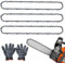 3-Pack Chainsaw Chain 14 Inch (35cm) Bar 52 Drive Links, 3/8 LP Pitch, 0.050(1.3mm) Gauge, Replacement Saw Chain Fit for Dolmar, Husqvarna and Other Chainsaws
