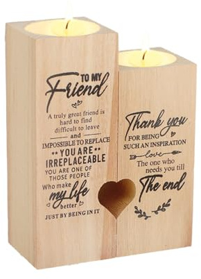 Holz Kerzenhalter Geschenk – Stilvolles Design, langlebiges Material, ideal als Geburtstags- und Lieblingsmensch Geschenk für Freundin & Freunde
