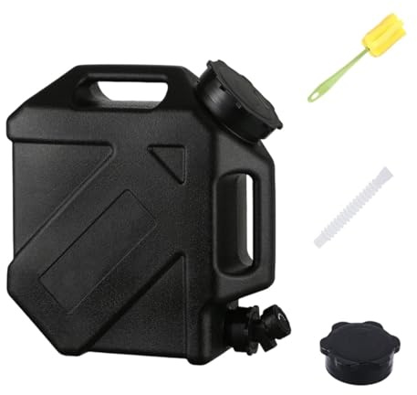 Lljsszr Contenedor de Agua de 10 litros con Grifo, Garrafa de Almacenamiento de Agua para Coches Autónomos, Negro