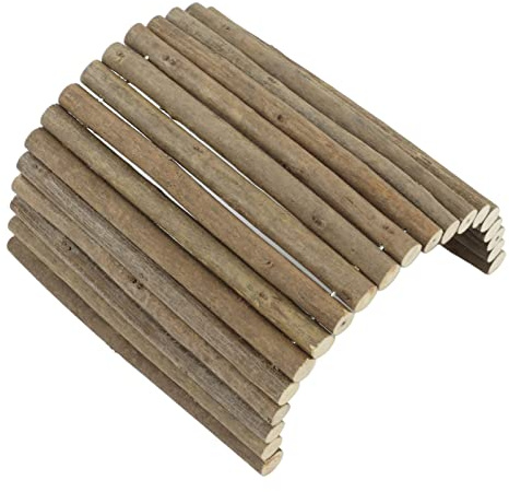 Ausla Puente de Madera para Hámster, Escalera Flexible para Roedores, Ideal para Trepar y Esconderse, Cobayas y Chinchillas (20 * 30CM)