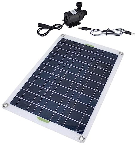 Solinder Solenergi Vattenpumpsats, Högeffektiv 800L/h 12V DC Eco Friendly Damm Fountain Garden Pump, Premium Silikonplastmaterial, för Hushåll, Bil och Båt, etc.