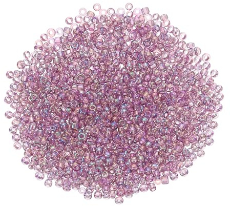 QUARKZMAN Glasperlen zum Auffädeln 1,5mm 15/0, Klar Rot, 1600 Stk | Rocailles Perlen Mini Zwischenperlen Lose Bunte Bastelperlen mit Loch für Armbänder Selber Machen Halsketten DIY Handarbeit