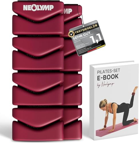 NEOLYMP Pilates Gewichtsmanschetten 2er Set – je 0,5 kg Ankle Weights aus Silikon – verstellbare Gewichte für Beine & Arme – schweiß- & wasserabweisende Knöchelgewichte