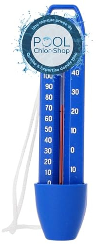 Duraol Pool Thermometer mit Schöpfbecher I Wasserthermometer für Pool/Badewanne/Teich & Schwimmbad I Badewasser Thermometer mit Befestigungsschnur I Analoger Wassertemperaturmesser