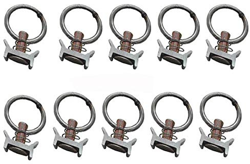 Bonberland Single Stud Fitting with Stainless Steel Ring for L Track/Airline Track-10Packs