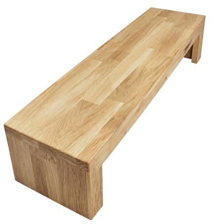 Holzbank 90x25x20 (BxTxH) Sitzbank Eiche Bank Fußtritt Fußbank Blumenbank Blumentisch Ständer Ablage Blumenständer