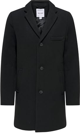 ONLY & SONS Onsjaylon Wool Coat Noos Otw Abrigo Largo, Negro 1, M para Hombre