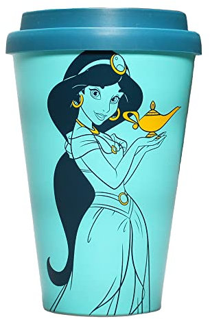 Disney Aladdin Tasse de voyage – Jasmine – RPET recyclé – 400 ml – Tasses à café à emporter réutilisables – Tasse de voyage étanche – Tasse de voyage à thé