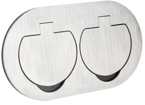 THOMSON Protec – Doppelsteckdose für den Boden, wasserdicht, Initiale 16 A, 2P+T, IP55, gebürstetes Metall