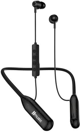 Hmusic Bluetooth 5.4 Neckband Headphones, 200 Hours Large Battery, IPX5 Sweat Resistant, Noise Isolation, Star Sky Decor Wireless Headphones for Music/Sports/Running/Gym/Game/Long Trip (Black)