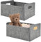YBCCBY 2 PCS Cesta de Fieltro 31x25x15cm Cesta Organizadora Gris Cesta de Almacenamiento Cesta para Libros y Revistas Cesta de Fieltro para Toallas Cesta Organizadora para Juguetes Ropa