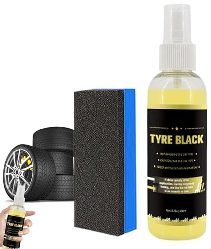 Jiimhte Spray per Rivestimento Pneumatici, lucidatura Pneumatici Neri - Restauratore lucidante per Rivestimento Ruote da 100 ml - Restauratore per Rivestimenti di Pneumatici per Auto Neri con