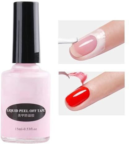 Dissolvant pour vernis à ongles - Protection de la peau des doigts - Ruban en latex - Protection liquide des cuticules - Séchage rapide - Protection efficace de la peau - Facile à appliquer - Parfait