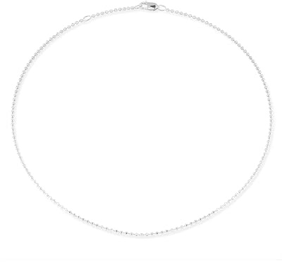 Heartbreaker Kugelkette I Facettierte Halskette für Anhänger aus 925 Sterling Silber I Länge 45 cm & Stärke Ø 1,8 mm I In Goldschmiedequalität gefertigt