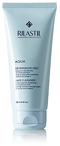 Rilastil Aqua Detergente Viso con Acido Ialuronico, Idratante e Riequilibrante, Adatto a Tutti i Tipi di Pelle, Confezione da 200ml