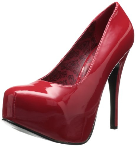 Pleaser Pink Label Teeze-06 gw platåklackar för kvinnor, 0, Röd, 49 EU