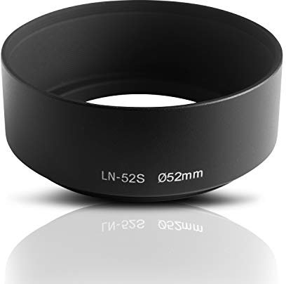 Ares Foto® 52mm Ø Metall Sonnenblende Gegenlichtblende Streulichtblende Lens Hood. CNC-gefrästes Aluminium. Zum Aufschrauben auf Objektiv-Filtergewinde. Für Canon Sony Nikon Tamron Sigma Olympus Fujifilm Pentax