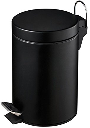 3ltr Small Pedal Bin Bathroom Toilet Sanitary Hygiene 3 Litre Black / White New (BLACK)