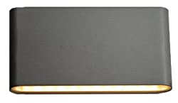 LongLife LED Wandleuchte Slide 12W UP and DOWN 3000K IP54 schwarz Warmweiß Außenleuchte Fassadenleuchte LED-Leuchte für Wand-/Mauermontage Aufputzleuchte für Außenbereich