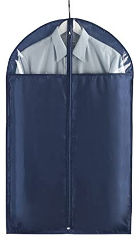 WENKO Kleidersack Business 100 x 60 cm - Kleiderhülle, sicherer Schutz, Aufbewahrung für Anzüge und Kleider, Polyester, 60 x 100 cm, Dunkelblau
