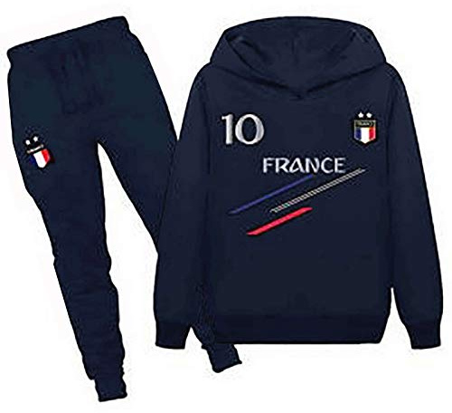 JHK Jogging survêtement de Football France 2 étoiles Enfant - Bleu - 12 Ans