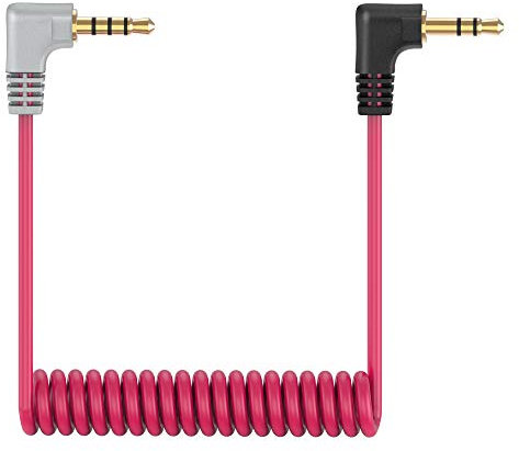 Ancable 3,5mm TRS TRRS Mikrofonkabel Adapter, Gewickeltes Rechtwinkliges Mikrofonkabel Kompatibel mit Rode VideoMic, VideoMicro, BOYA Mikrofon etc.