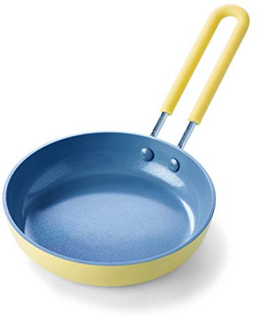 GreenPan Mini Healthy Ceramic Nonstick, 5 Round Egg Pan, PFAS-Free, Dishwasher Safe, Stay Cool Handle, Yellow