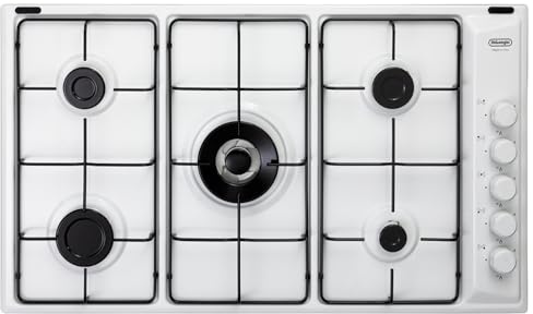 DELONGHI FLB59DD PIANO COTTURA A GAS BIANCO 90 CM 5 FUOCHI 1 DOPPIA CORONA