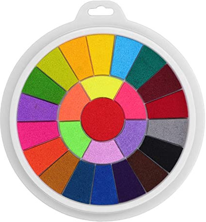 VGEBY Stempelkissen für Kleinkinder, 25 Farben, Waschbar, Starke Farbkraft, Stempel, Fingerfarbe, Stempelkissen, Drucken und Stempeln für, Basteln, Kartenherstellung, Kunst und Handwerk