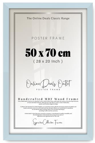 Online Deals Outlet 50x70cm Large Modern Frame in Multiple Colors Perfect For Wall Gallery 70x50cm Display Picture With Shatterproof Perspex Black 50x 70 cm Poster Frames (Light Grey)