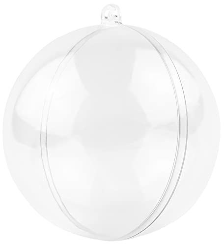 MIKAILE 20 Pezzi Palline di Natale Trasparenti 8cm, Plastica Palle di Natale Riempibile, Palline Natalizie Apribili per Albero di Natale