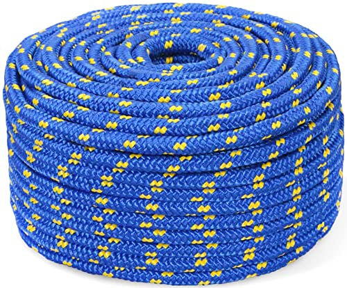 Abio Polypropylen Seil 14mm 50m blau Polypropylenseil Outdoor Tauwerk PP Flechtleine Textilseil Leine Nylonschnur Schnur Festmacher Rope Kunststoffseil Polyseil geflochten Rope 14mm 50m