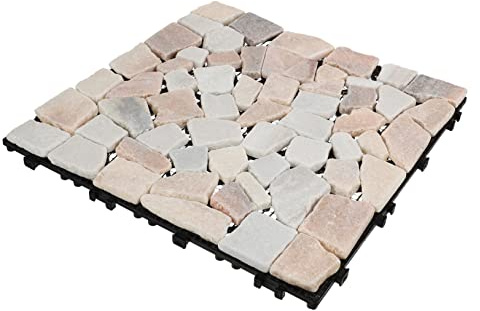 DOITOOL Stone Interlocking Floor Tile Anticorrosive Slip-resistant for Indoor Outdoor Balcony Bathroom Garden