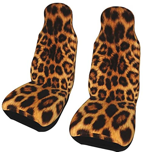 Leopard Autositzbezüge, Vordersitze, Automattenbezüge, 2er-Set, Autozubehör, Innenschutz für Damen, universell passend für die meisten Autos, SUV, Limousinen, LKWs